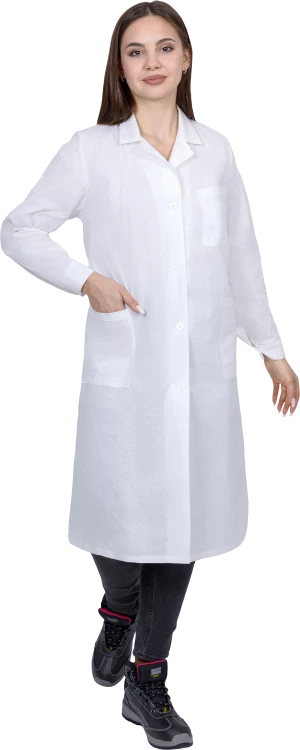 Халат БЯЗЬ женский от ОПЗ, белый Хал 002