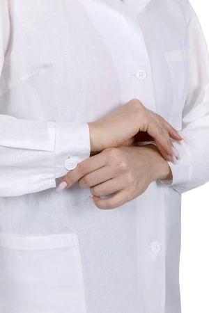 Халат БЯЗЬ женский от ОПЗ, белый Хал 002