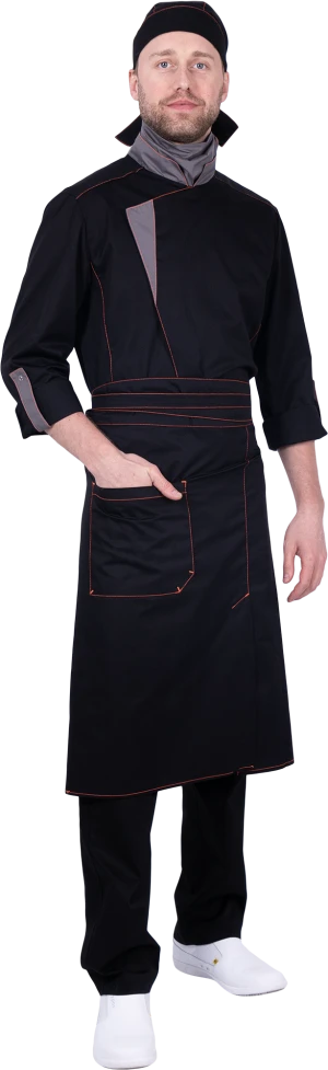 Костюм ГУРМАН , черный-серый Кос 080