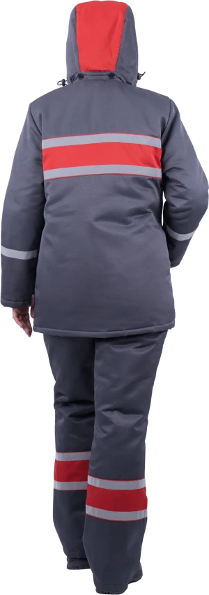 Костюм АНГАРА зимний, серый-красный, женский Кос 469