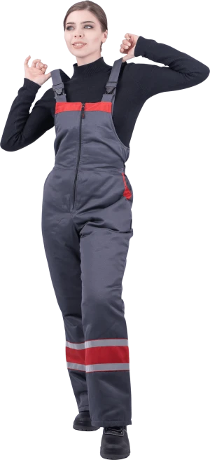 Костюм АНГАРА зимний, серый-красный, женский Кос 469