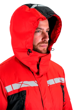 Комбинезон мужской ПИЛОТ от пониженных температур, механических воздействи и ОПЗ, цв. красный-черный