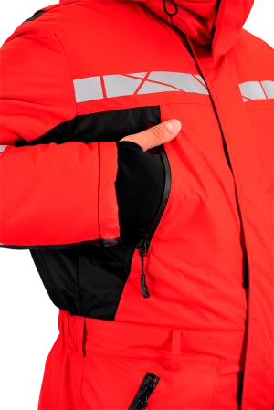 Комбинезон мужской ПИЛОТ от пониженных температур, механических воздействи и ОПЗ, цв. красный-черный