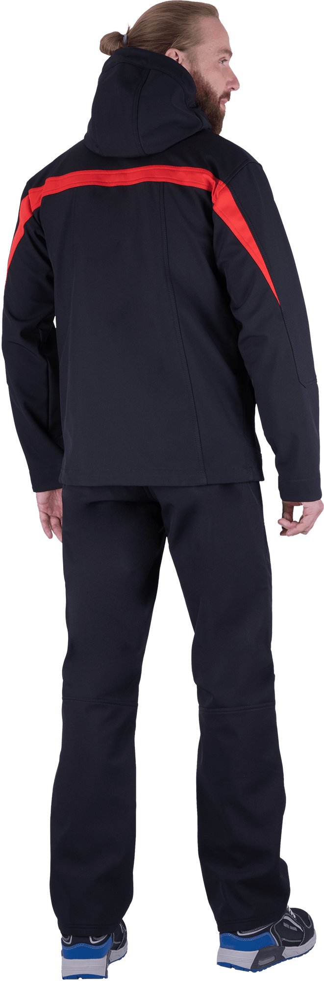 Куртка СОФТШЕЛЛ, черный-красный Кур 903