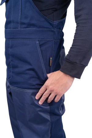 Костюм мужской ПЕТРОЛЕУМ-2 от нефти, нефтепродуктов, статического электричества, механических воздействий, (куртка, полукомбинезон), темно-синий Кос 950