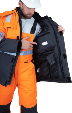 Костюм РЕФЛЕКТ-2 зимний, Со - 3-й класс защиты, Тнв - 4-й класс защ, флуоресцентный оранжевый-серый Кос 759