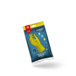 Перчатки БЛЕСК (CG-941), латекс, 0.40 мм, 300 мм, хлопковая подкладка, цвет желтый Пер 613